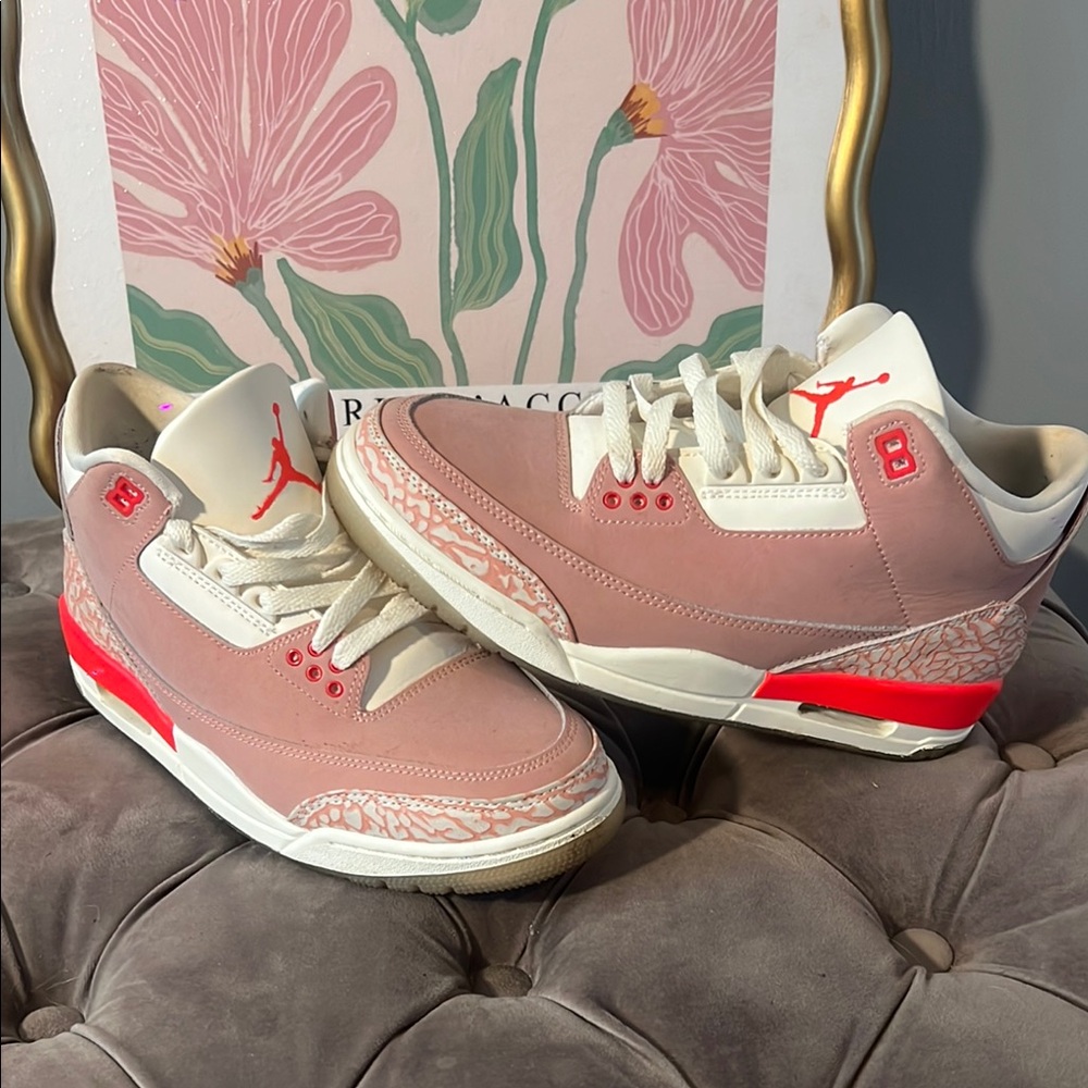 Women’s Jordan “Pink Rust” classic shoe.